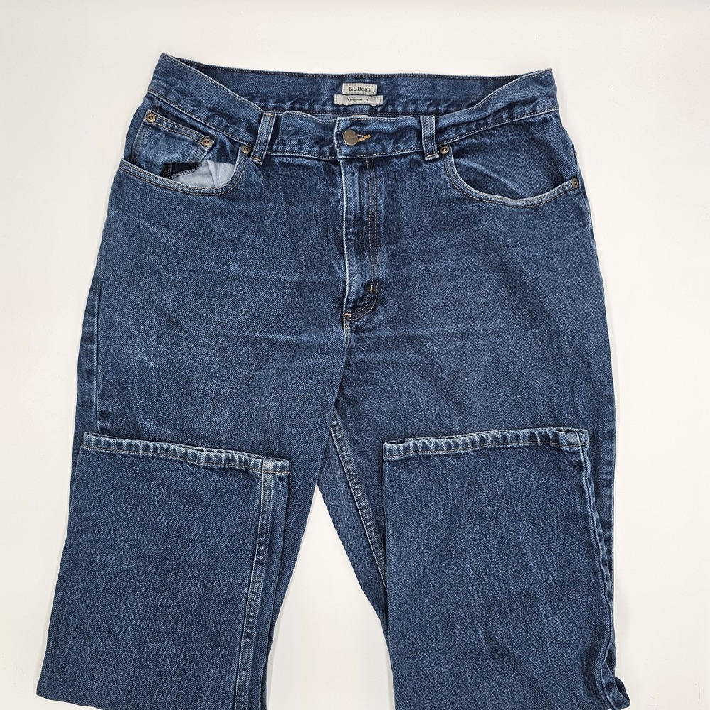 LL Bean Women's Jeans Size‎ 16 Reg Blue Denim Original Fit Relaxed 100% Cotton